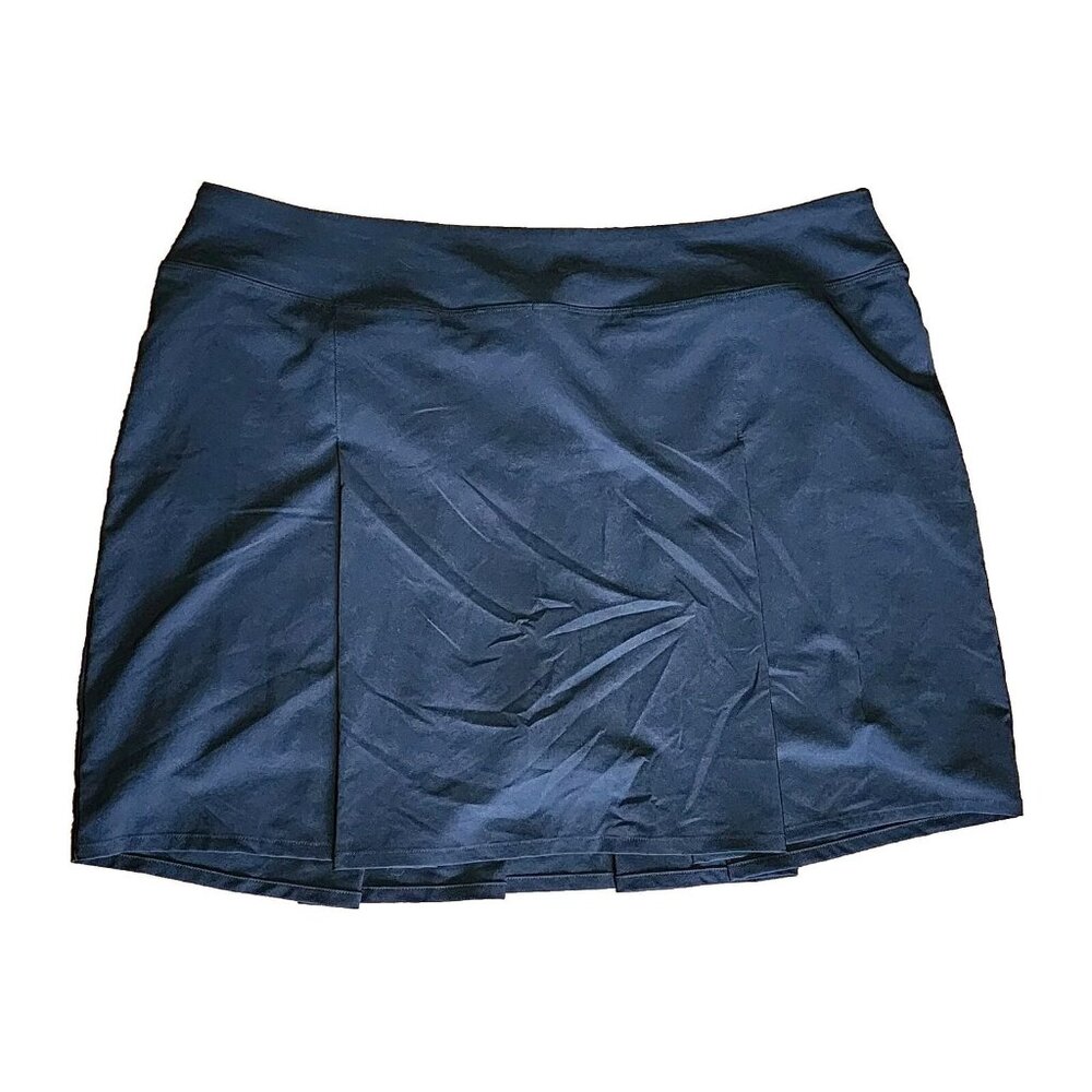 AMAZON‎ ESSENTIALS Solid All Black Pull On Pleated Skort Womens Size XL